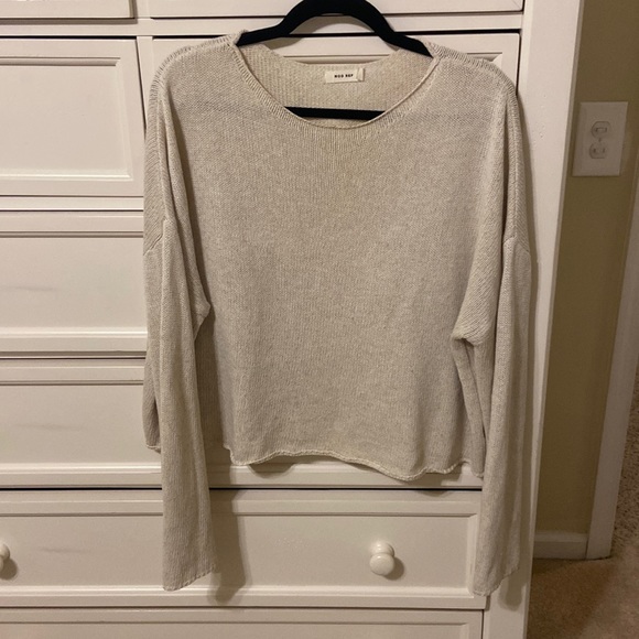 Mod Ref Presley Long Sleeve Sweater Linen Blend sz L - Picture 1 of 4